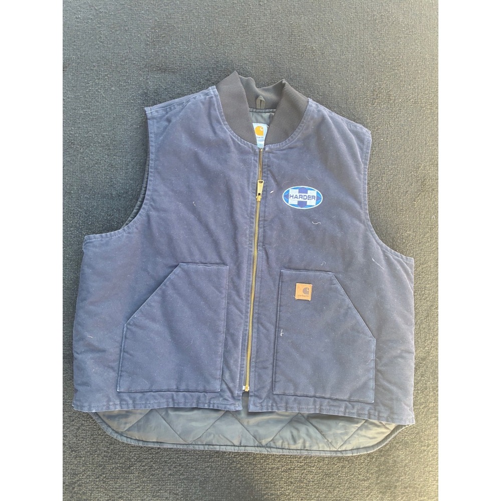 Carhartt Duck Vest V02 MDT Midnight Blue Quilt Lined Workwear Mens 2XL Regular